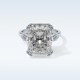Elegant 10.45 CT Three Stones Engagement Ring Featuring Radiant Moissanite