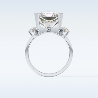 Elegant 10.45 CT Three Stones Engagement Ring Featuring Radiant Moissanite