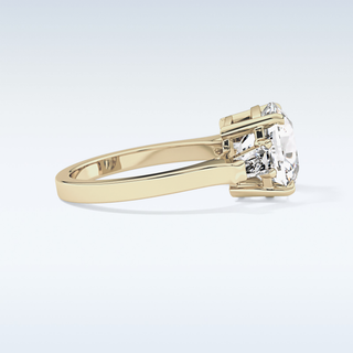 Elegant 5.54 CT Three Stones Engagement Ring Featuring Cushion Moissanite