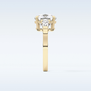 Elegant 5.54 CT Three Stones Engagement Ring Featuring Cushion Moissanite