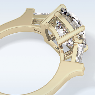 Elegant 5.54 CT Three Stones Engagement Ring Featuring Cushion Moissanite