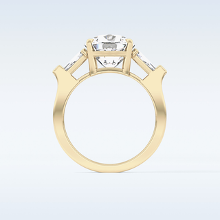 Elegant 5.54 CT Three Stones Engagement Ring Featuring Cushion Moissanite