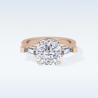 Elegant 5.54 CT Three Stones Engagement Ring Featuring Cushion Moissanite