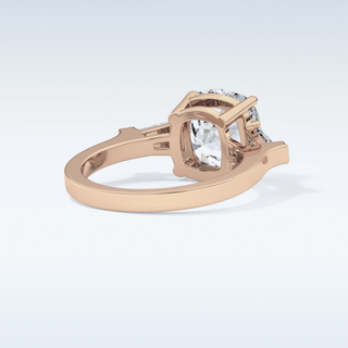 Elegant 5.54 CT Three Stones Engagement Ring Featuring Cushion Moissanite