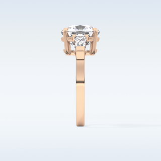 Elegant 5.54 CT Three Stones Engagement Ring Featuring Cushion Moissanite