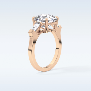 Elegant 5.54 CT Three Stones Engagement Ring Featuring Cushion Moissanite