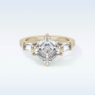 2.86 CT Cluster Engagement Ring Featuring Asscher Moissanite 9
