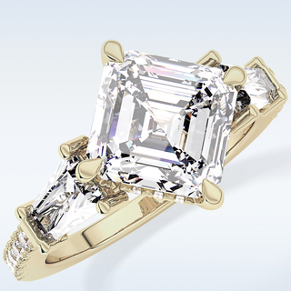 2.86 CT Cluster Engagement Ring Featuring Asscher Moissanite 15