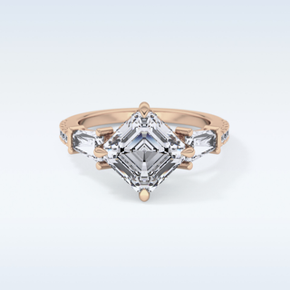 2.86 CT Cluster Engagement Ring Featuring Asscher Moissanite 17