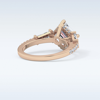 2.86 CT Cluster Engagement Ring Featuring Asscher Moissanite 18