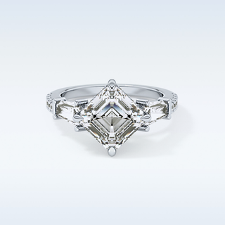 2.86 CT Cluster Engagement Ring Featuring Asscher Moissanite 1