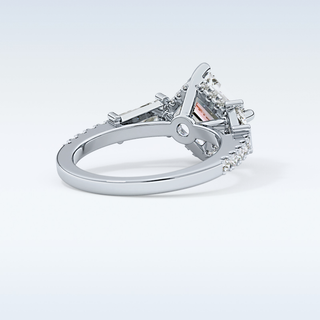 2.86 CT Cluster Engagement Ring Featuring Asscher Moissanite 5