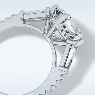 2.86 CT Cluster Engagement Ring Featuring Asscher Moissanite 2