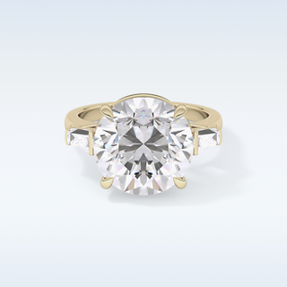 Elegant 7.49 CT Three Stones Engagement Ring Featuring Round Moissanite
