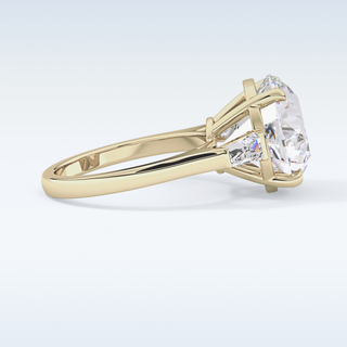 Elegant 7.49 CT Three Stones Engagement Ring Featuring Round Moissanite