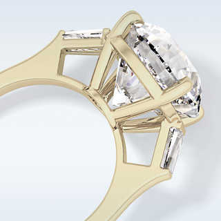 Elegant 7.49 CT Three Stones Engagement Ring Featuring Round Moissanite
