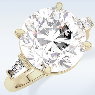 Elegant 7.49 CT Three Stones Engagement Ring Featuring Round Moissanite