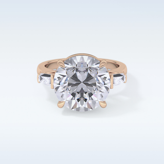 Elegant 7.49 CT Three Stones Engagement Ring Featuring Round Moissanite