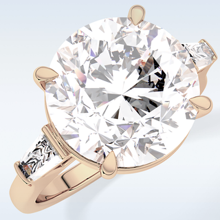 Elegant 7.49 CT Three Stones Engagement Ring Featuring Round Moissanite