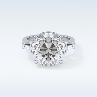 Elegant 7.49 CT Three Stones Engagement Ring Featuring Round Moissanite