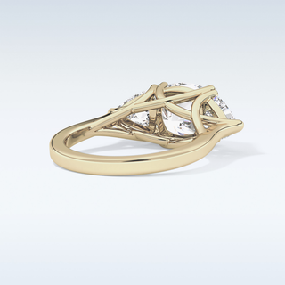 Elegant 2.78 CT Three Stones Engagement Ring Featuring Cushion Moissanite