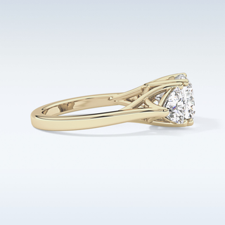 Elegant 2.78 CT Three Stones Engagement Ring Featuring Cushion Moissanite