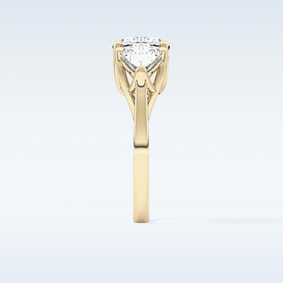 Elegant 2.78 CT Three Stones Engagement Ring Featuring Cushion Moissanite