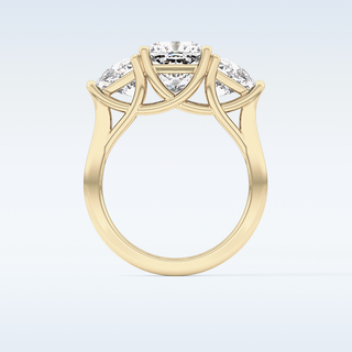 Elegant 2.78 CT Three Stones Engagement Ring Featuring Cushion Moissanite