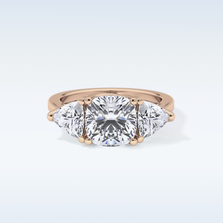 Elegant 2.78 CT Three Stones Engagement Ring Featuring Cushion Moissanite