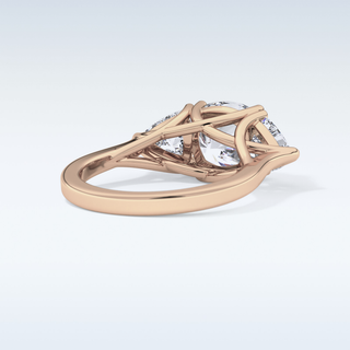 Elegant 2.78 CT Three Stones Engagement Ring Featuring Cushion Moissanite