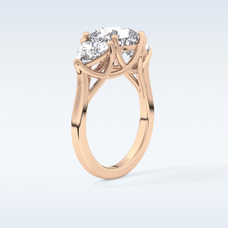 Elegant 2.78 CT Three Stones Engagement Ring Featuring Cushion Moissanite