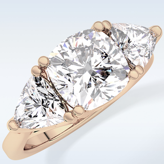 Elegant 2.78 CT Three Stones Engagement Ring Featuring Cushion Moissanite