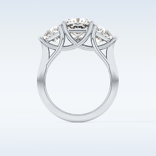 Elegant 2.78 CT Three Stones Engagement Ring Featuring Cushion Moissanite