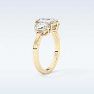 Elegant 1.25 CT Three Stones Engagement Ring Featuring Emerald Moissanite