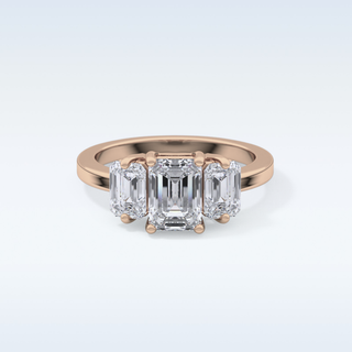 Elegant 1.25 CT Three Stones Engagement Ring Featuring Emerald Moissanite
