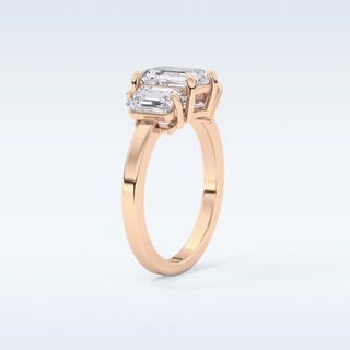 Elegant 1.25 CT Three Stones Engagement Ring Featuring Emerald Moissanite