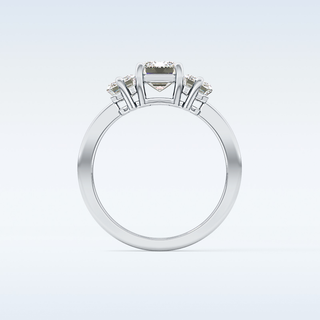 Elegant 1.25 CT Three Stones Engagement Ring Featuring Emerald Moissanite