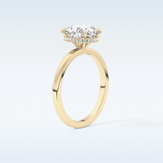 1.94 CT Hidden Halo Engagement Ring Featuring Cushion Moissanite