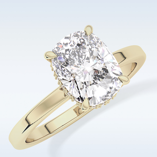 1.94 CT Hidden Halo Engagement Ring Featuring Cushion Moissanite
