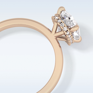 1.94 CT Hidden Halo Engagement Ring Featuring Cushion Moissanite