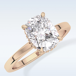 1.94 CT Hidden Halo Engagement Ring Featuring Cushion Moissanite