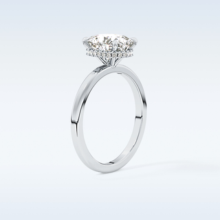 1.94 CT Hidden Halo Engagement Ring Featuring Cushion Moissanite
