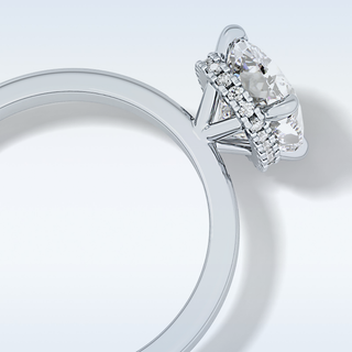 1.94 CT Hidden Halo Engagement Ring Featuring Cushion Moissanite