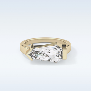 Beautiful 4.86 CT Solitaire Engagement Ring Featuring Shield Cut Moissanite