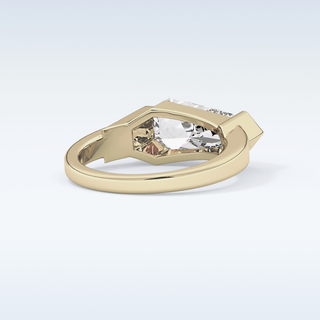 Beautiful 4.86 CT Solitaire Engagement Ring Featuring Shield Cut Moissanite