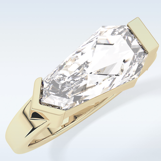 Beautiful 4.86 CT Solitaire Engagement Ring Featuring Shield Cut Moissanite
