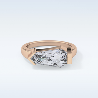 Beautiful 4.86 CT Solitaire Engagement Ring Featuring Shield Cut Moissanite