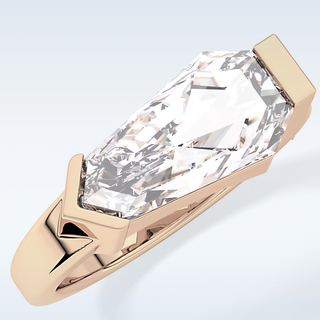 Beautiful 4.86 CT Solitaire Engagement Ring Featuring Shield Cut Moissanite