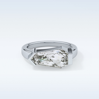 Beautiful 4.86 CT Solitaire Engagement Ring Featuring Shield Cut Moissanite