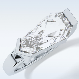 Beautiful 4.86 CT Solitaire Engagement Ring Featuring Shield Cut Moissanite